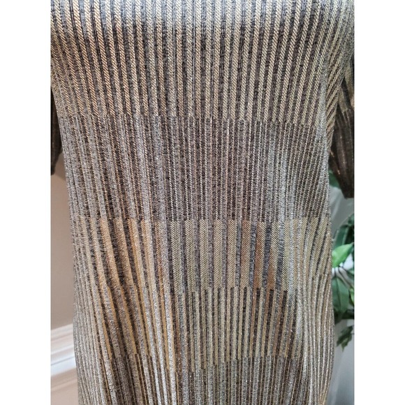 Espresso Women's Beige Polyester Round Neck Half Sleeve Knee Length Dress Size L - Picture 3 of 11